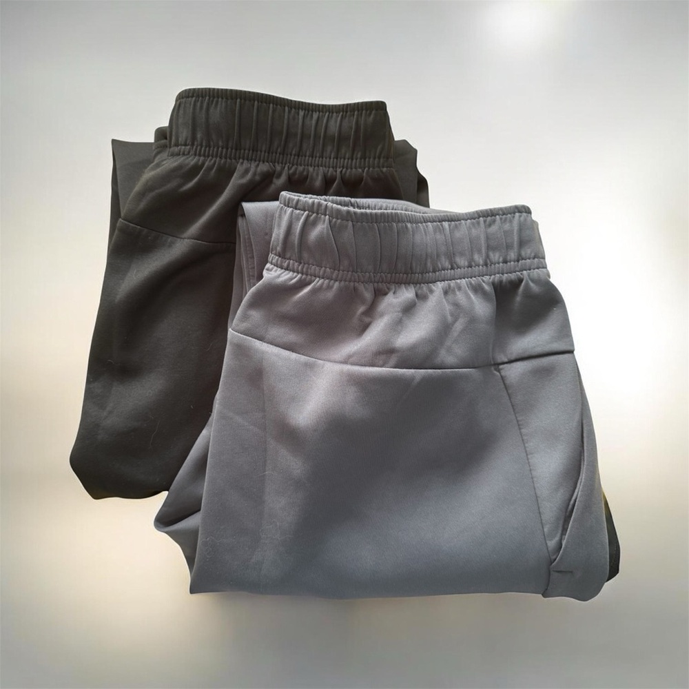 Member's Mark Bundle of 2 Tech Knit Pants with Ankle Zip. Black Gray. Small